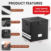 Fireproof Document Box,Blacksmith 13 inch Fireproof Safe Box for File Documents with Lock and Pocket,Fireproof File Box for Important Documents,Passports,Laptop,Black