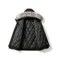 thumbnail image 5 of Lenago Winter Quilted Jackets For Men Warm Parka Jacket With Faux Fur Fleece Lining Thermal Winter Fashion Outerwear Solid Color Men'S Overcoat Quilted Thicken Puffer Jacket, 5 of 9