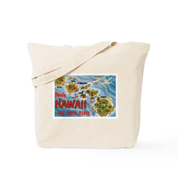 CafePress - Hawaii Postcard Tote Bag - Unisex Canvas Tote Bag, Beige, 1-Piece