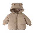 thumbnail image 4 of Toddler Baby Winter Down Coat Cute Bear Ear Hooded Jacket Full Zip Up Snowsuit Lightweight Puffer Padded Jacket Children's Winter Coat 5-6 Years, 4 of 4