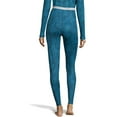 thumbnail image 2 of Hanes Womens Print 4-Way Stretch Thermal Crew Pant, Teal Print, X-Large, 2 of 2