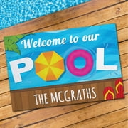 ONLINE Personalized Welcome To Our Pool Doormat