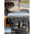 thumbnail image 6 of Square Outdoor Tablecloth with Umbrella Hole Blue Gray Outside Table Cloth Waterproof Patio Table Cover Vintage Farmhouse Gradient Wooden Grain Art Zipper Tablecloths for Picnic Camping 60x60 Inch, 6 of 8