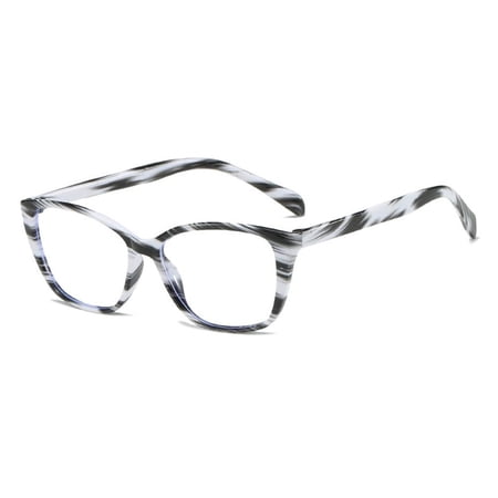 Comfortable Flowers Vintage Elegant Ultra Light Frame Reading Glasses Eye Protection Anti-Blue Light Eyeglasses STRENGTH 350 BLACK WHITE