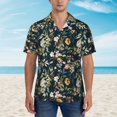 thumbnail image 4 of Balery Watercolor Floral Print Men's Hawaiian Shirts Short Sleeve Beach Shirt Relaxed Fit Vacation Button Down Shirts-X-Large, 4 of 9