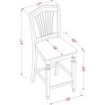 thumbnail image 6 of East West Furniture CHS-BLK-C Café Counter Height Kitchen Chairs - Linen Fabric Upholstered Solid Wood Chairs, Set of 2, Black, 6 of 7