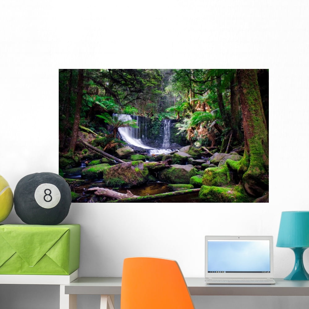 Waterfall Scene Wall Mural by Wallmonkeys Peel and Stick Graphic (36 in ...