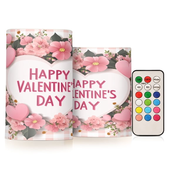 BZSMCE Flameless Candles LED Lights Happy Valentine's Day Creativity Battery Candles