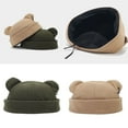 thumbnail image 2 of Adjustable Soft Brimless Hat with Bear Ears for Outdoor Activity Windproof Winter Travel Hat All Matching Hiphop Hat, 2 of 9