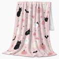 thumbnail image 2 of Kawaii Halloween Cats Pumpkins Ghosts Pastel, Playful Festive Scene, Warm Flannel Blanket for Living Room and Bedroom, Cat Lovers Halloween Gift, Festive Home Decor, 2 of 9