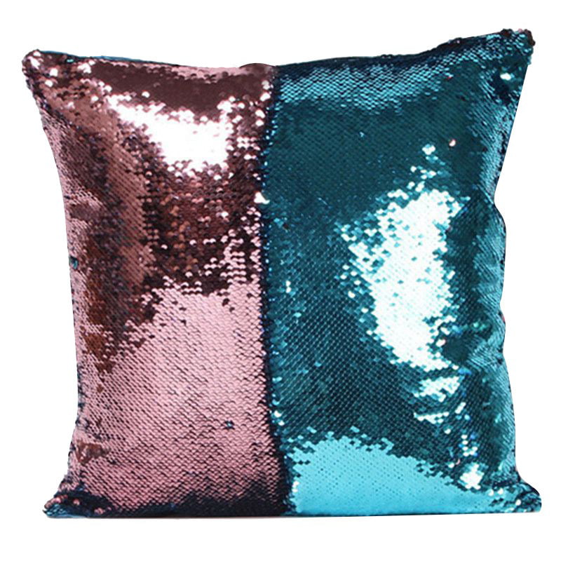 Mermaid Glitter Magical Reversible Sequin Throw Pillow Case Cushion Cover 