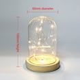 thumbnail image 6 of Glass Dome Wooden Base With LED Light Landscape Vase Dry Flower Cloche Cover DIY Succulent Plants Container Holder Bedroom Decor, 6 of 6