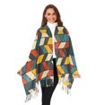 thumbnail image 3 of FORMRS Womens Scarf Winter Soft Long Big Warm Shawls Wrap Tassel Scarves, Red Geometric, 3 of 9