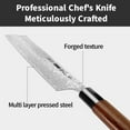 thumbnail image 3 of Plys Japanese Nakiri Knife, Damascus Vegetable Cleaver Kitchen Knives, 7.5 Inch Super Sharp Cooking Knife, 3 of 7