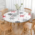 thumbnail image 3 of Multicolor Christmas Snowflake Pattern Round Fitted Tablecloth with Elastic Edge,Dining Table Cover Waterproof,Outdoor Round Tablecloth for Camping,Dining,Indoor and Outdoor, 3 of 7