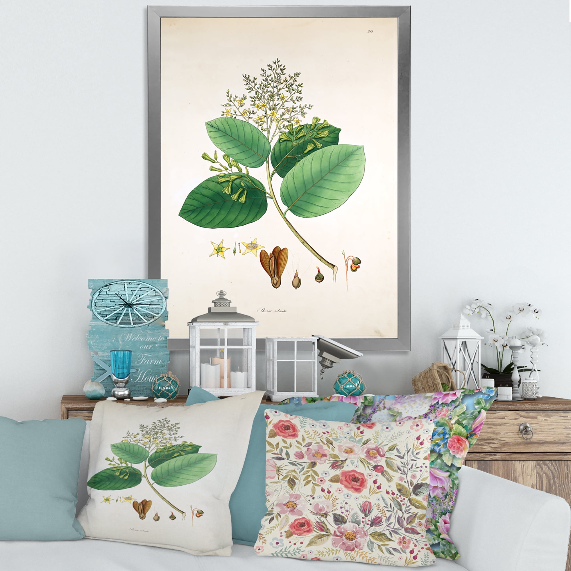Designart 'Ancient Botanicals III' Farmhouse Framed Art Print