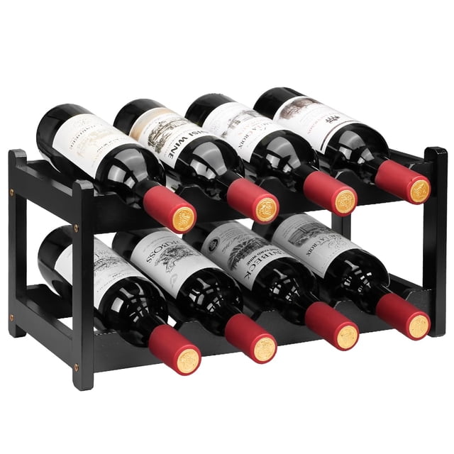 Botellero de bambú Homevany para 8 botellas, 43 x 23 x 20 cm