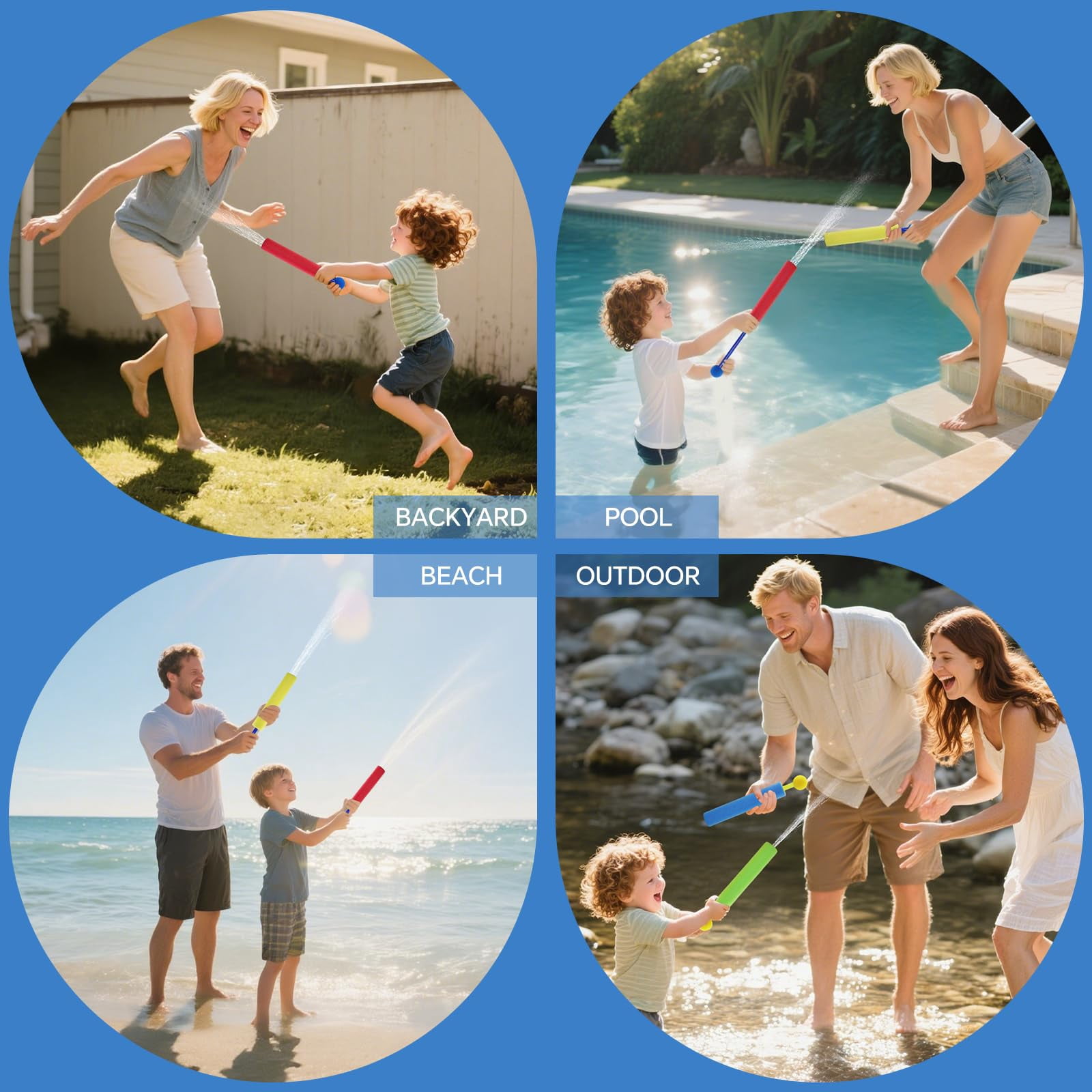 36 Water Blasters Foam Squirt Toys For Summer Outdoor Pool Backyard Beach