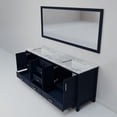 thumbnail image 6 of Jacques 72 in. W Navy Blue Double Bath Vanity, Carrara Marble Top, and 28 in. Mirror, 6 of 9