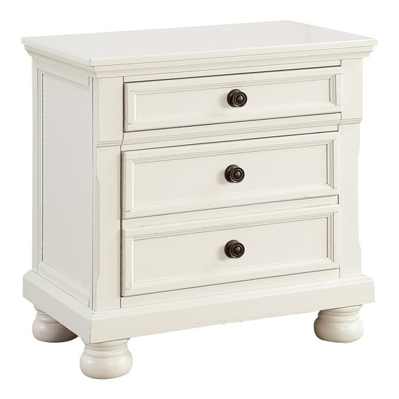 CoSoTower Bedroom Furniture White Finish Bun Feet Nightstand with Hidden Drawer Casual Transitional Bed Side Table