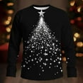 thumbnail image 2 of Feancey Ugly Christmas Shirts for Men Long Sleeve Crewneck Pullover Big and Tall Fashion Xmas Tree Print Graphic Tees Holiday Casual Party T-Shirt Black 3XL, 2 of 6