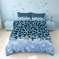 thumbnail image 3 of Homewish Blue Cheetah Print Bedding, Aesthetic Sequins Print Duvet Cover Full, Navy Reversible, 3 Pieces 1 Duvet Cover and 2 Pillowcases, 3 of 6