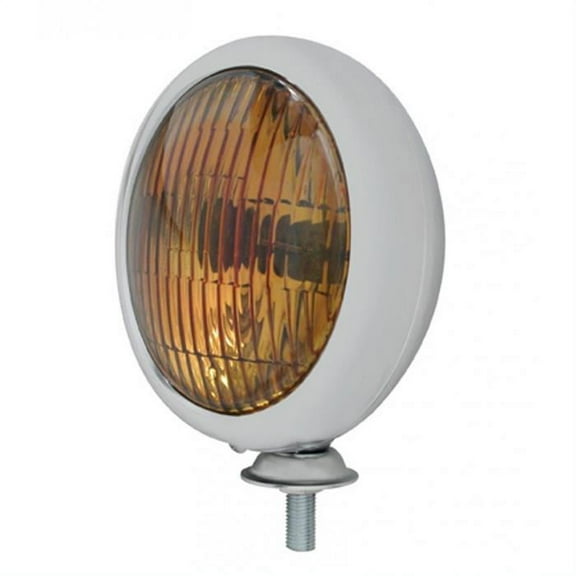 United Pacific C364007 12v Vintage Chrome Fog Light, Amber Lens
