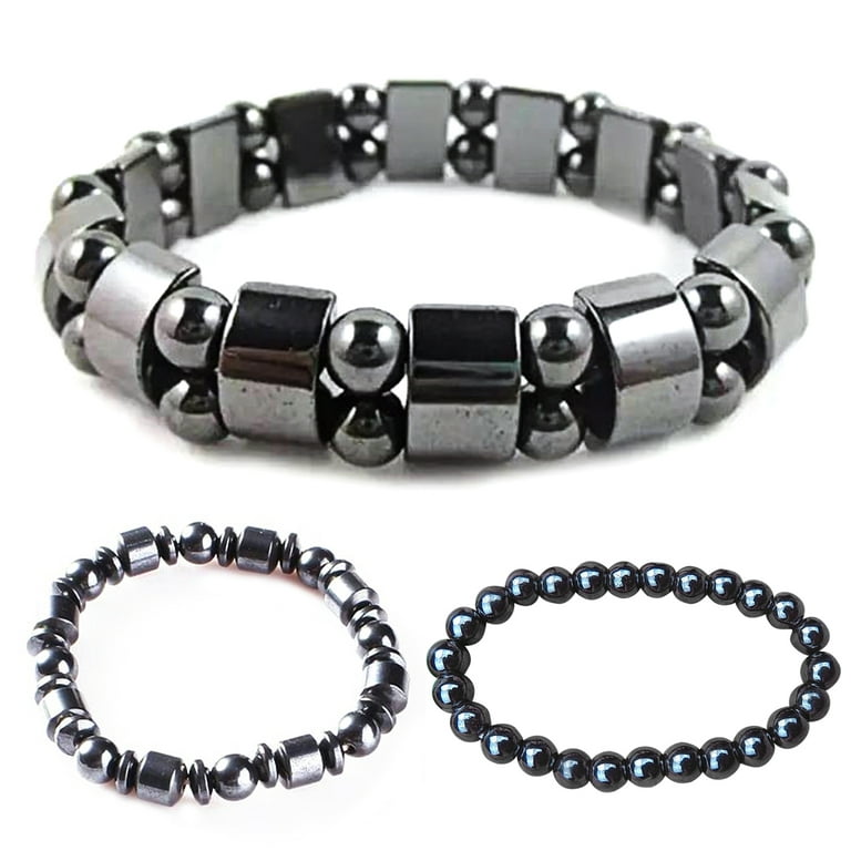 Magnetic Hematite Heart Bracelet, 6mm, AA Grade, Dark Grey Gemstone Stretch  Bracelet, Crystal Beaded Bracelet /arthritis / Pain Relief 