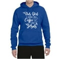 thumbnail image 2 of Wild Bobby This Girl Runs On Coffee And Jesus Inspirational/Christian Unisex Graphic Hoodie Sweatshirt, Royal, XX-Large, 2 of 5