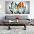 thumbnail image 4 of 3 Panel World A Pair Of Hands Canvas Painting Wall Art For Home Decor, 4 of 8