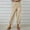 Khaki, variant on Babysbule Fashion Women Summer Plus Size Pants Casual Loose Cotton And Linen Pocket Trousers Pants