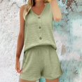 thumbnail image 5 of Pyhlmscde Two Piece Outfits for Women 2025 V Neck Vest And Shorts Loose Casual Two Pieces Set, Summer Rompers for Women 2025, 2Piece Set Outfit for Women Summer, Piece Sets Summer Dressy, 5 of 6
