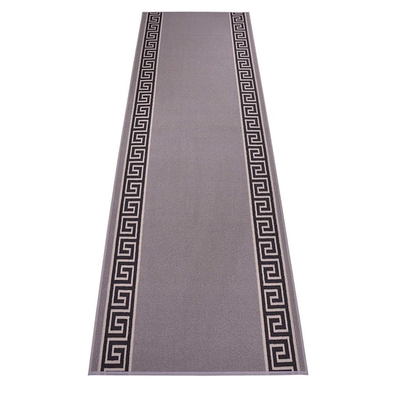 Extra-Long Low Pile Runner Rug Skid Resistant Backing Rug Runner Bordered Geometric Abstract Design Cut to Size Roll Runner Rugs - 46 Feet x 36 Inch
