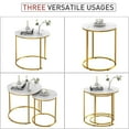thumbnail image 5 of Nesting Coffee Table Faux White Marble for Small Place 24 in 2 Sets High Side End Sofa Table Nightstand Modern Furniture Living Room Cabin Bed Room Dining RoomGarden 4 You (White Marble), 5 of 8