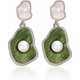 thumbnail image 1 of Green Lotus leaf Pearl Irregular Earrings For Women, 1 of 4
