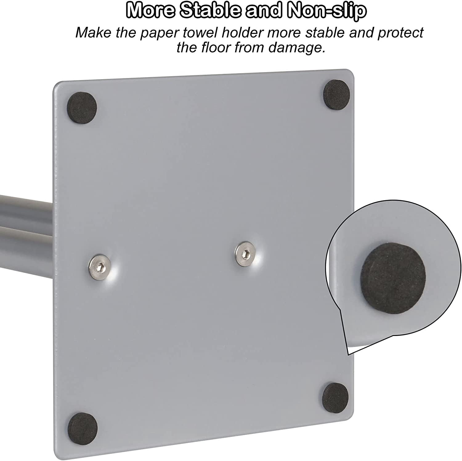 Freestanding Silver Toilet Paper Holder Stand with Reserve Storage Holder, Set of 2