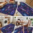 thumbnail image 6 of Lotus Flower Area Rugs 3x5 ft Retro Abstract Blue Purple Floral Leaf Stars Black Washable Rug Non Slip Indoor Carpet Absorbent Floor Mat for Living Room Bedroom Dining Room, 6 of 9