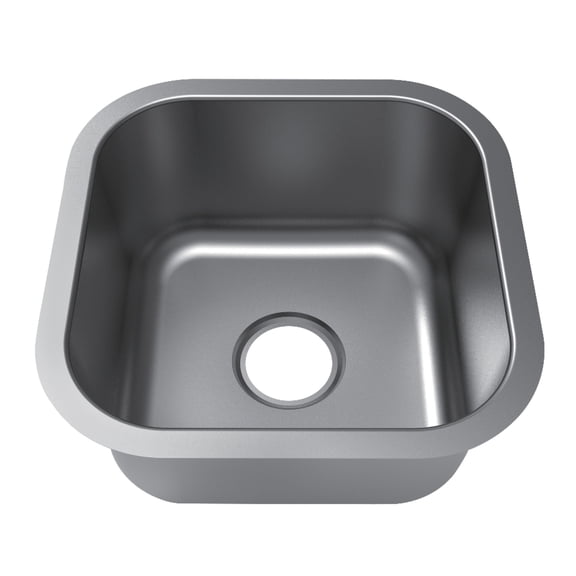 Kingston GKUS16168 Loft 16-Inch Stainless Steel Single Bowl Undermount Bar Prep Sink in Brushed Stainless Steel