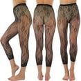 thumbnail image 7 of ToBeInStyle Women's Capri Footless Tights Roxanne Rose Fishnet - One Size, 7 of 7