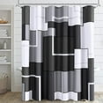 thumbnail image 2 of KSEERBABALL Black & Gray Checkered Polyester Shower Curtain, 72" x 72" Waterproof, 2 of 5