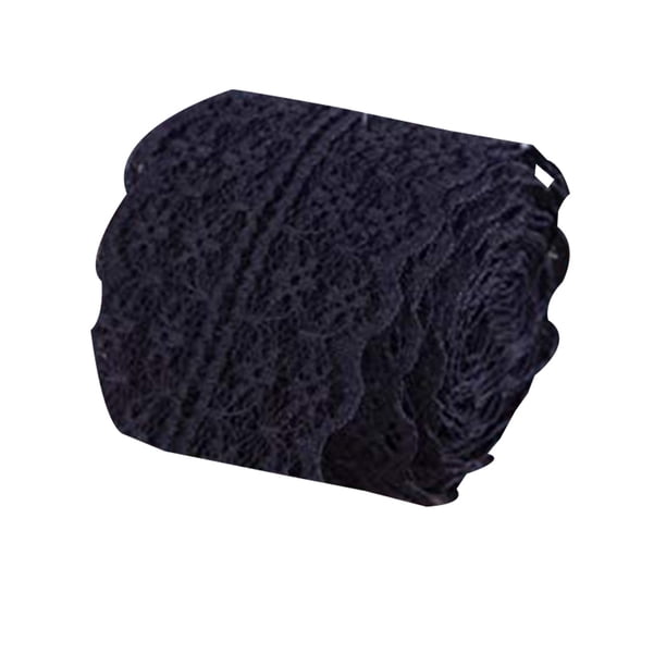 Bewildely Banda de encaje para ropa de 10 metros, adorno de costura para manualidades DIY, decoración de tela colorida, accesorios artesanales respetuosos Tela de costura y artesanía Negro 10mx4.5cm Bewildely JJ17726-09
