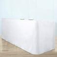 thumbnail image 2 of Efavormart White Fitted Premium Polyester Rectangle Tablecloth 8ft Table Cover For 96"x30" Tables - 220GSM, 2 of 5