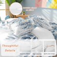 thumbnail image 2 of Winter Christmas Duvet Cover Set King Size, Blue Floral Eucalyptus Leaves 4 Piece Soft Microfiber Bedding Set with 1 Duvet Cover, 1 Flat Sheet, 2 Pillowcases, 2 of 9