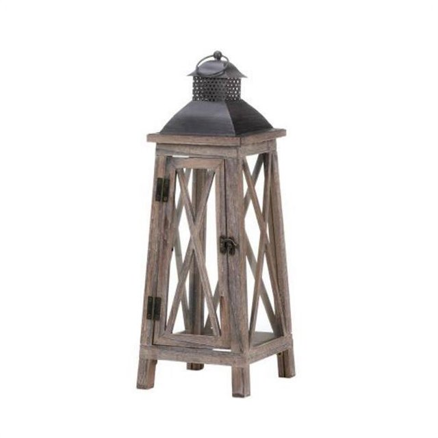 Home Locomotion 849179027414 Watchtower Wood Candle Lantern