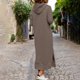 thumbnail image 4 of mfyjkho Vestidos de tallas grandes, Falda de vestir con abertura y bolsillo con capucha informal de color liso para mujer Vestidos para invitadas de boda para mujer m, 4 of 7