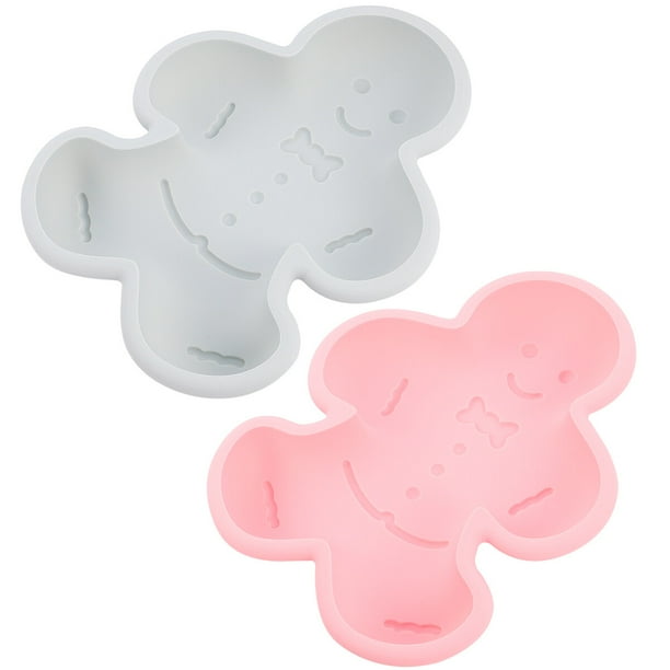 2 moldes de silicona para hornear DIY con forma de hombre de jengibre, molde para pastel hecho a mano
