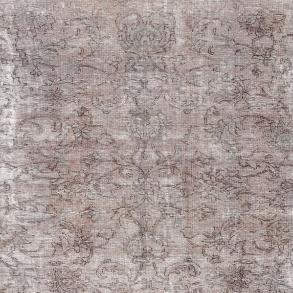 Ahgly Company Machine Washable Indoor Square Traditional Rose Dust Purple Area Rugs, 3' Square