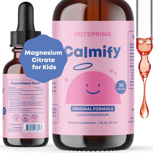 Suplemento líquido de citrato de magnesio JoySpring Kids 30 porciones