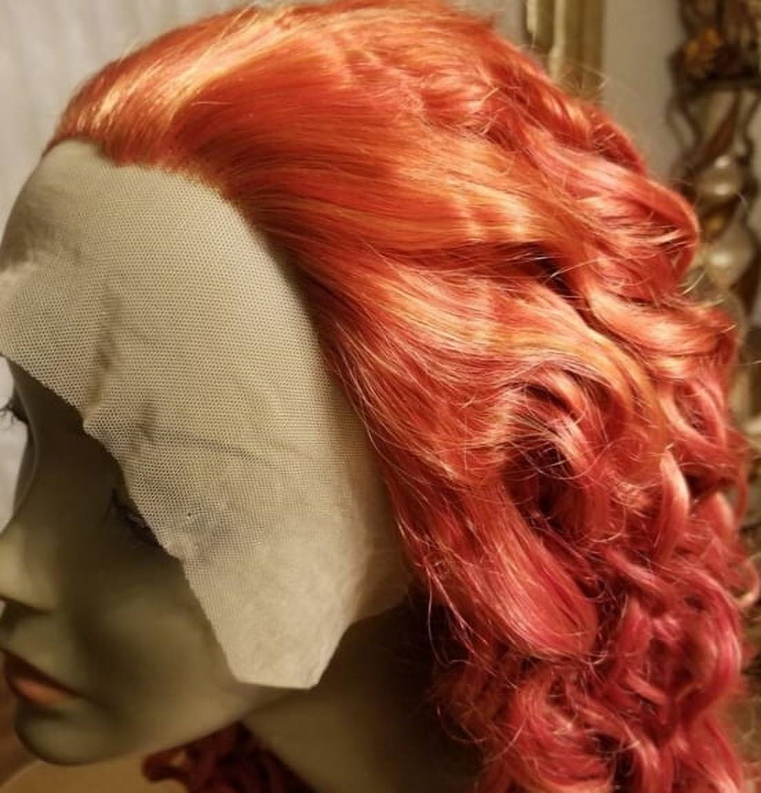 Copper Auburn Lace Front Wig Human Hair Blend