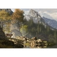 thumbnail image 2 of wall26 - Wolf Near a Lake in a Rocky Mountain Landscape. - Removable Wall Mural | Self-Adhesive Large Wallpaper - 66x96 inches, 2 of 6